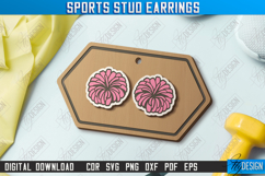 Sports Stud Earrings Laser Cut Bundle, Wood Jewelry Template Product Image 5