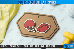 Sports Stud Earrings Laser Cut Bundle, Wood Jewelry Template Product Image 7