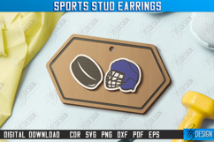 Sports Stud Earrings Laser Cut Bundle, Wood Jewelry Template Product Image 8