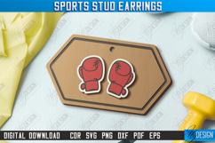 Sports Stud Earrings Laser Cut Bundle, Wood Jewelry Template Product Image 9