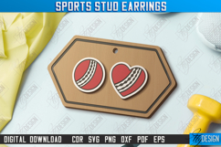 Sports Stud Earrings Laser Cut Bundle, Wood Jewelry Template Product Image 10