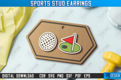 Sport Stud Earrings Laser Cut | Jewelry | Accessories | Golf Product Image 1