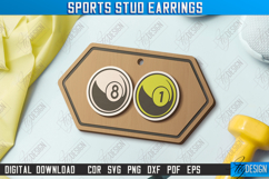 Sports Stud Earrings Laser Cut Bundle, Wood Jewelry Template Product Image 12