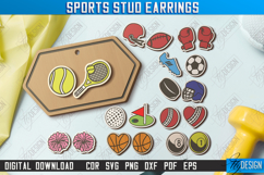 Sports Stud Earrings Laser Cut Bundle, Wood Jewelry Template Product Image 1