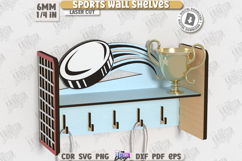 3D Sports Wall Shelves Laser Cut Bundle, Kids Room Decor SVG Product Image 7