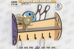 3D Sports Wall Shelves Laser Cut Bundle, Kids Room Decor SVG Product Image 12