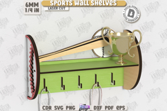 3D Sports Wall Shelves Laser Cut Bundle, Kids Room Decor SVG Product Image 5
