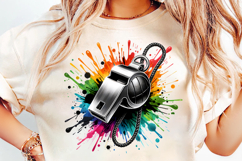 Sports Whistle PNG, Whistle Clipart, Watercolor Whistle, Splash Clipart, Sports Sublimation, Referee Whistle, Football Whistle Art, Game Day Graphic, Sports Equipment PNG, Sports Clipart Design