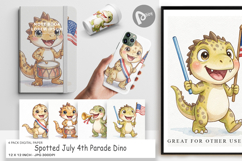 July 4th Parade Dino Digital Paper Product Image 1