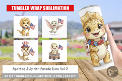 Spotted July 4th Parade Dino Tumbler Product Image 1