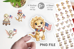 Spotted July 4th Parade Dino Sticker Product Image 1