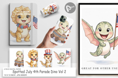 July 4th Parade Dino Digital Paper Product Image 1
