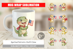 Spotted Patriotic Outfit Dino Mug Wrap Product Image 1