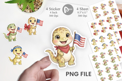 Spotted Patriotic Outfit Dino Sticker Product Image 1