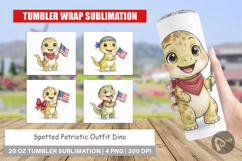 Spotted Patriotic Outfit Dino Tumbler Product Image 1