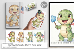 Patriotic Outfit Dino Digital Paper Product Image 1