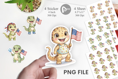 Spotted Patriotic Outfit Dino Sticker Product Image 1
