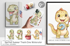 Summer Treats Dino Digital Paper Product Image 1