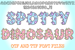 Spotty Dinosaur Lettering ABC Text Font Alphabet Reptile OTF