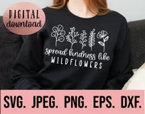Spread Kindness Like Wildflowers SVG - Pink Shirt Day PNG Product Image 2
