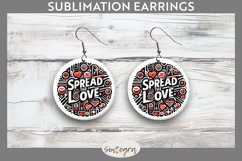 Spread The Love v3 Round Earrings Sublimation Product Image 1