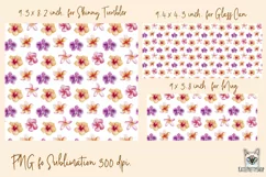 Tropic Flowers tumbler, mug, libbey glass sublimation design Product Image 2