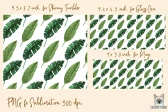 Tropical leaves tumbler, mug, libbey can sublimation png Product Image 2