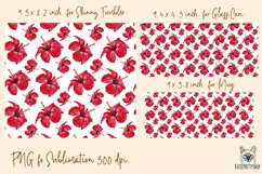 Tropical flowers tumbler, mug, libbey can sublimation png Product Image 2