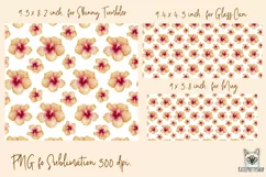 Tropical flowers tumbler, mug, libbey can sublimation png Product Image 2