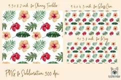 Tropical flowers tumbler, mug, libbey can sublimation png Product Image 2