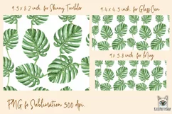 Tropical monstera tumbler, mug, libbey can sublimation png Product Image 2