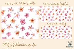 Tropical flowers tumbler, mug, libbey can sublimation png Product Image 2