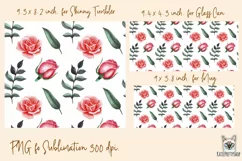 Leaves and flowers tumbler, mug, libbey can sublimation png Product Image 2