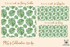 Tropical monstera tumbler, mug, libbey can sublimation png Product Image 2