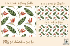 Tropical leaves tumbler, mug, libbey can sublimation png Product Image 2