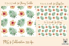 Tropical flowers tumbler, mug, libbey can sublimation png Product Image 2