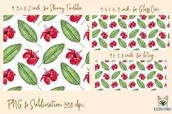 Tropical flowers tumbler, mug, libbey can sublimation png Product Image 2