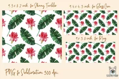 Tropical flowers tumbler, mug, libbey can sublimation png Product Image 2