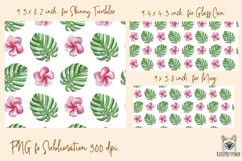Tropical flowers tumbler, mug, libbey can sublimation png Product Image 2