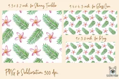 Tropical flowers tumbler, mug, libbey can sublimation png Product Image 2