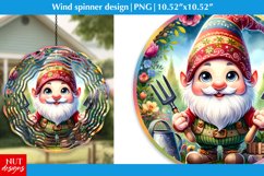 Garden Gnome wind spinner sublimation Gnome with garden tool Product Image 1