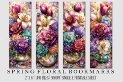 Spring Floral Bookmark, Spring Flower Bookmark Printable, s3 Product Image 1