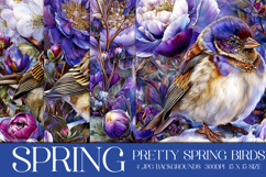 Spring Backgrounds, Spring Season Birds Backgrounds, s1 Product Image 1