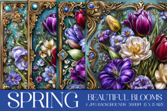 Spring Backgrounds, Spring Season Flowers Backgrounds, s10 Product Image 1