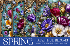 Spring Backgrounds, Spring Season Flowers Backgrounds, s11 Product Image 1