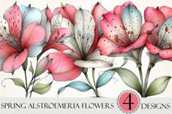 Spring Alstroemeria Flowers Clipart Product Image 1