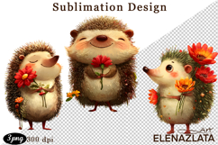 Spring animal clipart|Cute hedgehog, animals clipart Product Image 1