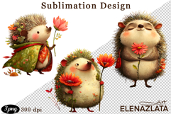 Spring animal clipart|Cute hedgehog, animals clipart Product Image 1
