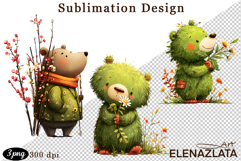 Spring animal clipart|Cute bear, animals clipart Product Image 1