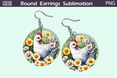 Chicken Earrings | Spring Animal Round Earrings Product Image 1